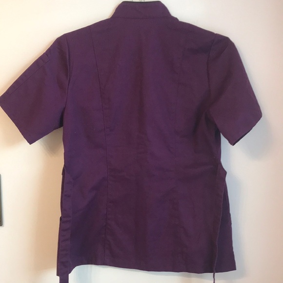 Women’s Tailored Button Down Purple Chef Coat with Black Piping. NWOT. - Picture 4 of 8